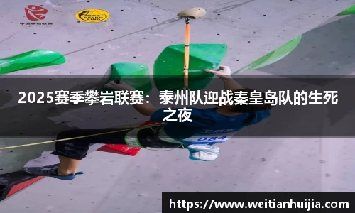2025赛季攀岩联赛：泰州队迎战秦皇岛队的生死之夜